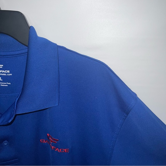 Gameface Polo Shirt Adult Extra Large Blue Short Sleeve 100% Polyester Logo Mens - Picture 6 of 15